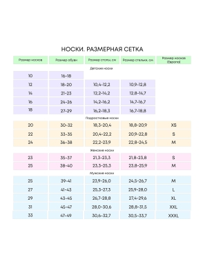 Носки подростковые