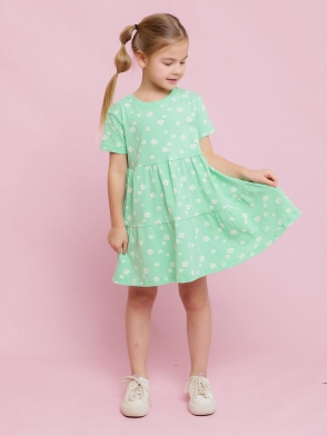 Платье с коротким рукавом для девочки (0052_ЛС24)