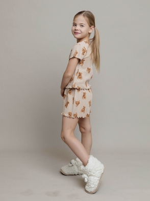 Пижама для девочки футболка короткий рукав и шорты