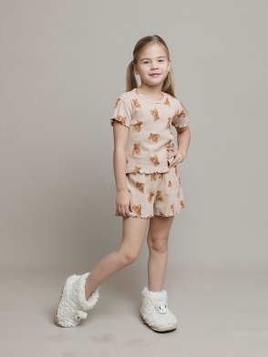 Пижама для девочки футболка короткий рукав и шорты