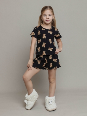 Пижама для девочки футболка короткий рукав и шорты