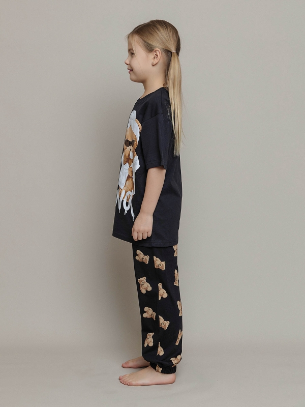 Пижама для девочки футболка с коротким рукавом и брюки