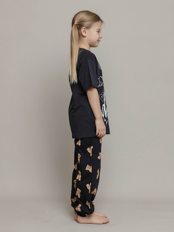 Пижама для девочки футболка с коротким рукавом и брюки