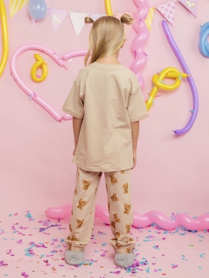 Пижама для девочки футболка с коротким рукавом и брюки