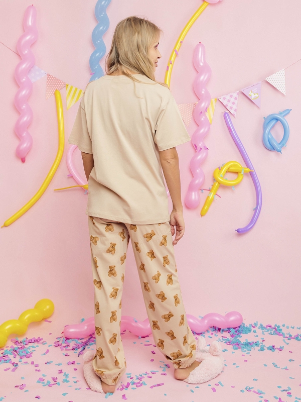 Пижама для девочки футболка с коротким рукавом и брюки