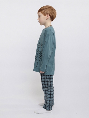 Пижама футболка с длинным рукавом и брюки