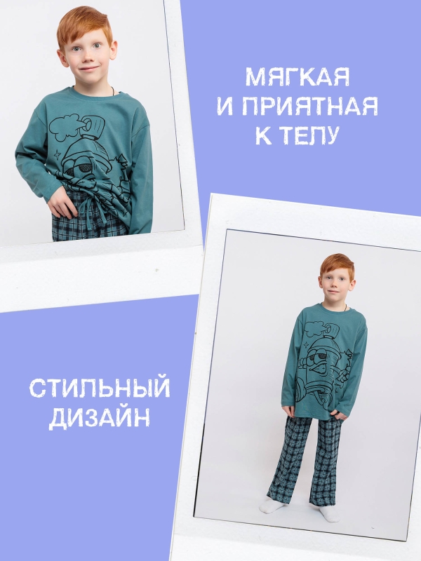 Пижама футболка с длинным рукавом и брюки