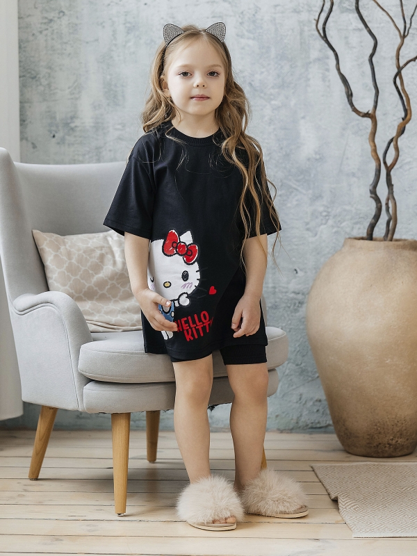 Комплект для девочки футболка и велосипедки