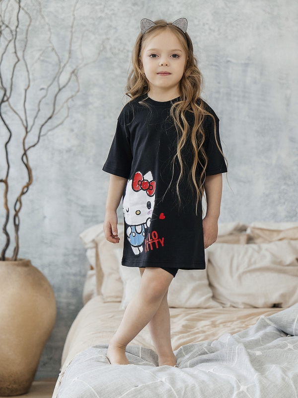 Комплект для девочки футболка и велосипедки