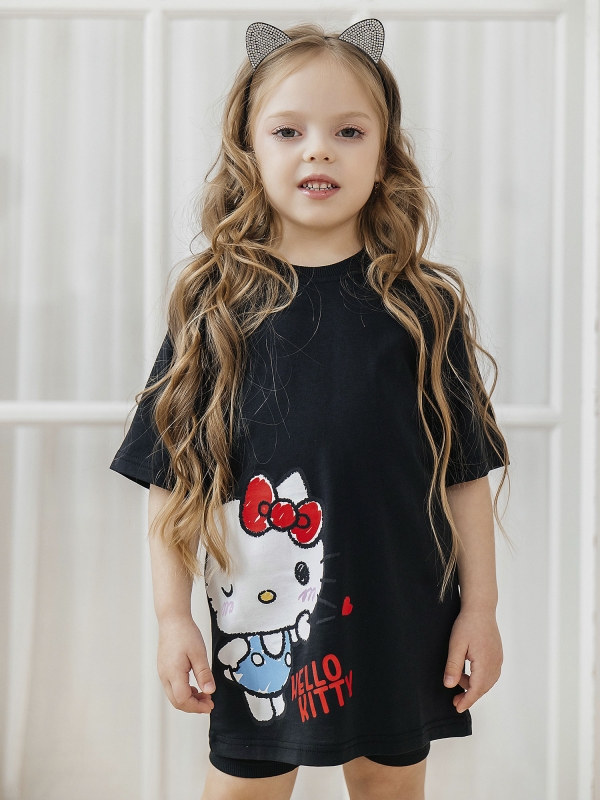 Комплект для девочки футболка и велосипедки