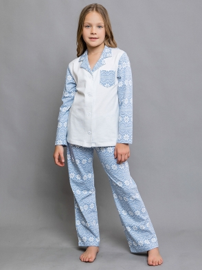 Пижама футболка с длинным рукавом и брюки